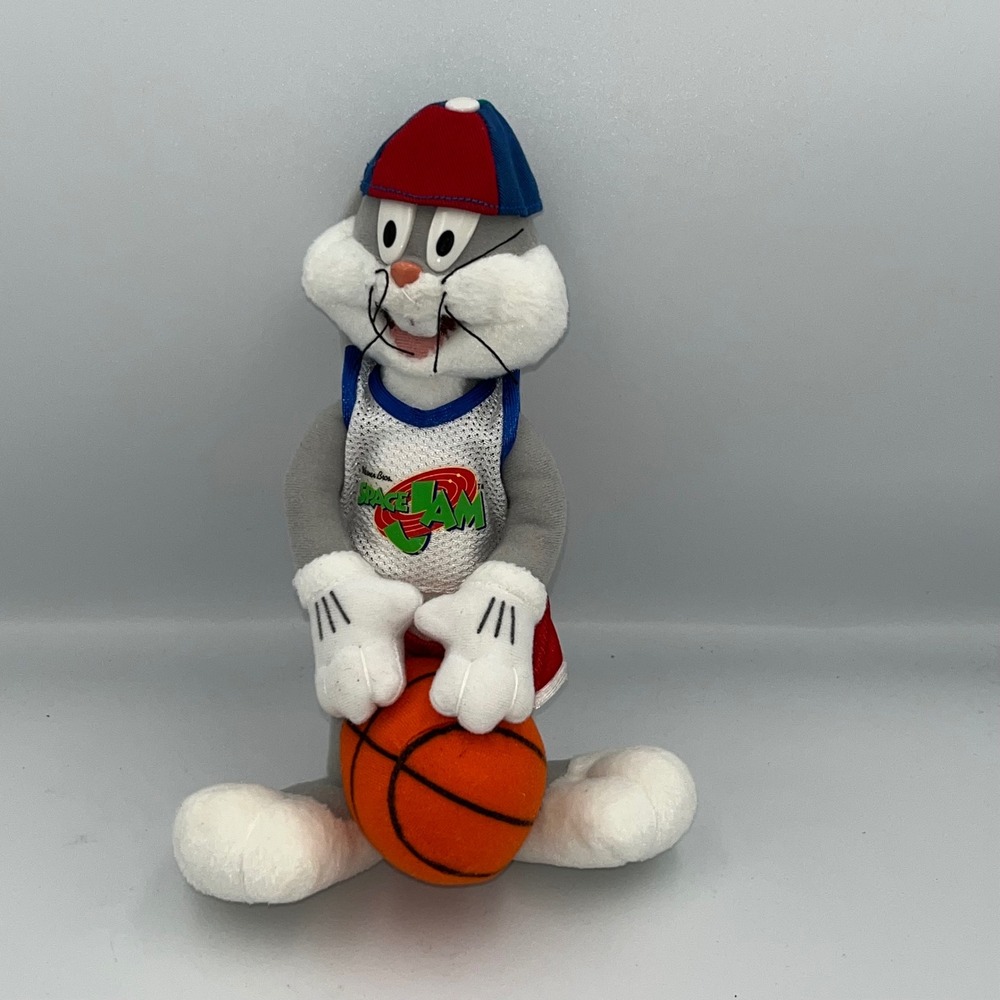 1996 Warner Bros Space Jam Bugs Bunny Plush‎ Toy Basketball Player